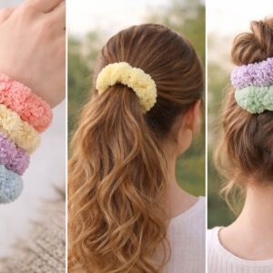 PomPom Soft Hair Scrunchie(Pack of 4)
