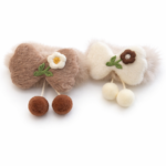 Fluffy BowCherry Scrunchie (pack of 2)